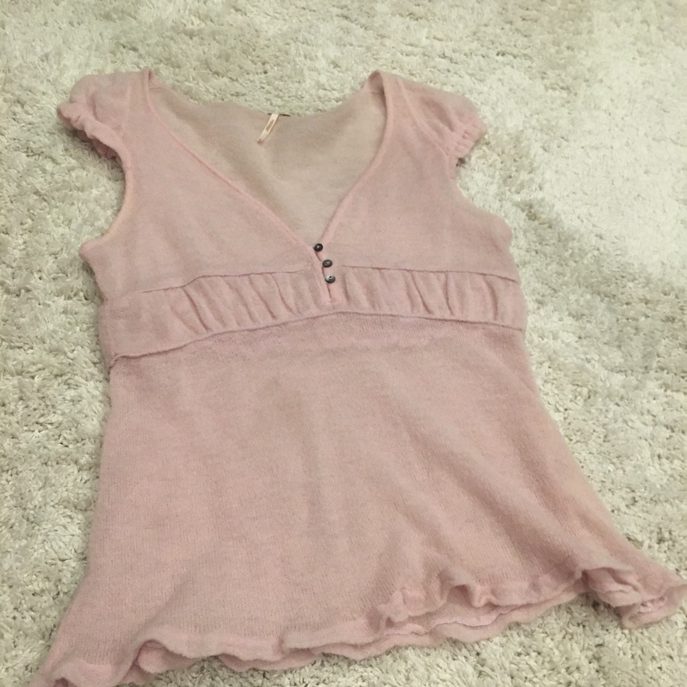 Pretty lilac pink Free People Knit shirt